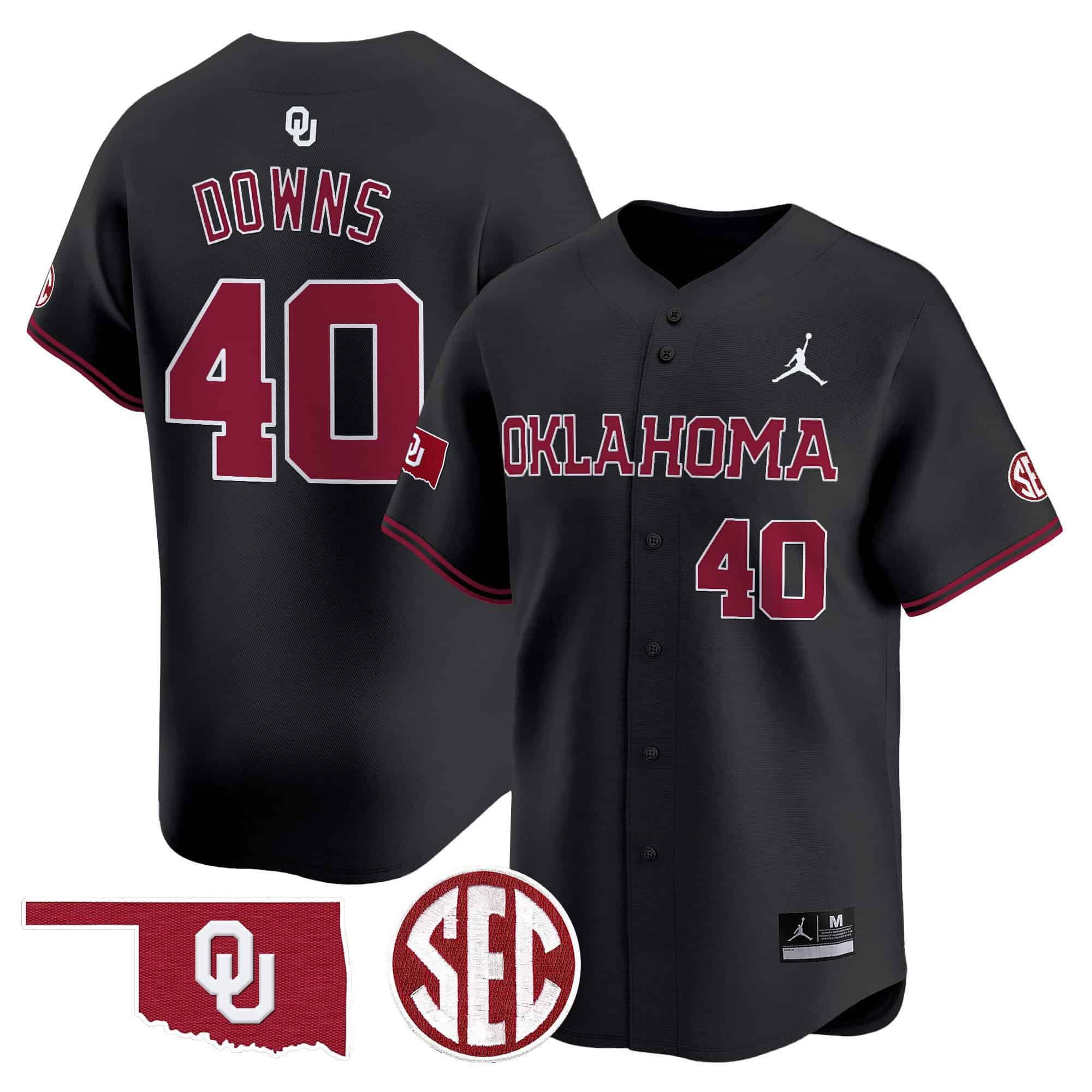 Men Oklahoma Sooners #40 Downs Black 2024 Vapor Premier Limited NCAA Jersey